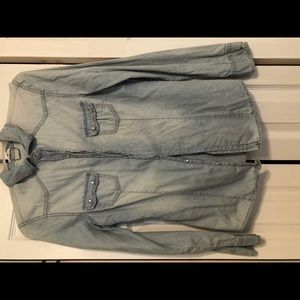 denim Long sleeve button down